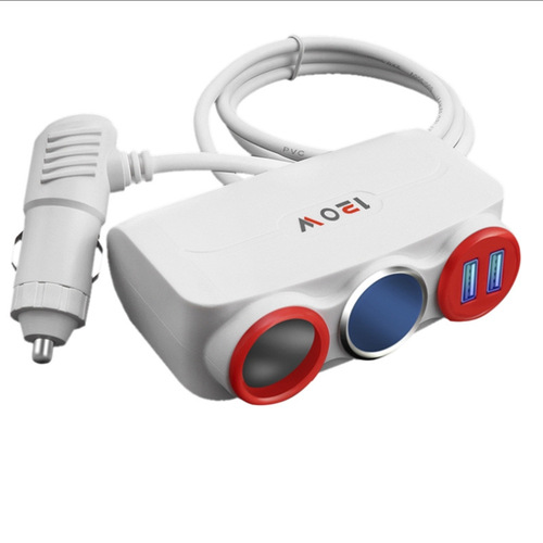 One-to-two cigarette lighter, car charger distributor, one-to-two cigarette lighter, dual USB car cigarette lighter