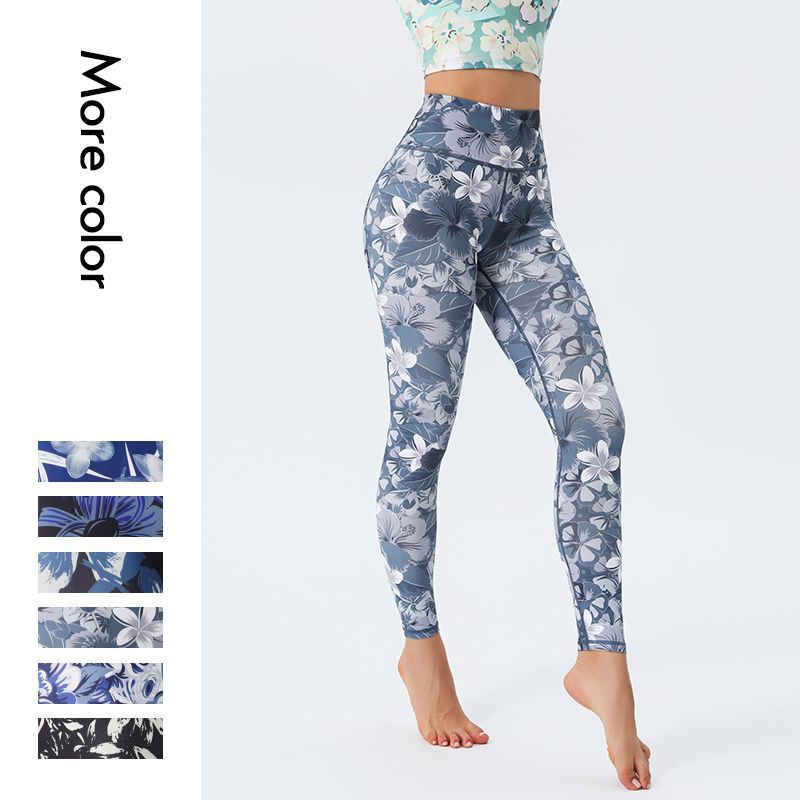 New Pants For Women High Waist Slim Fit Hip Lift Stretchy Fitness Leggings Cross-Border Colorful Printed Yoga Trousers_desvips.com