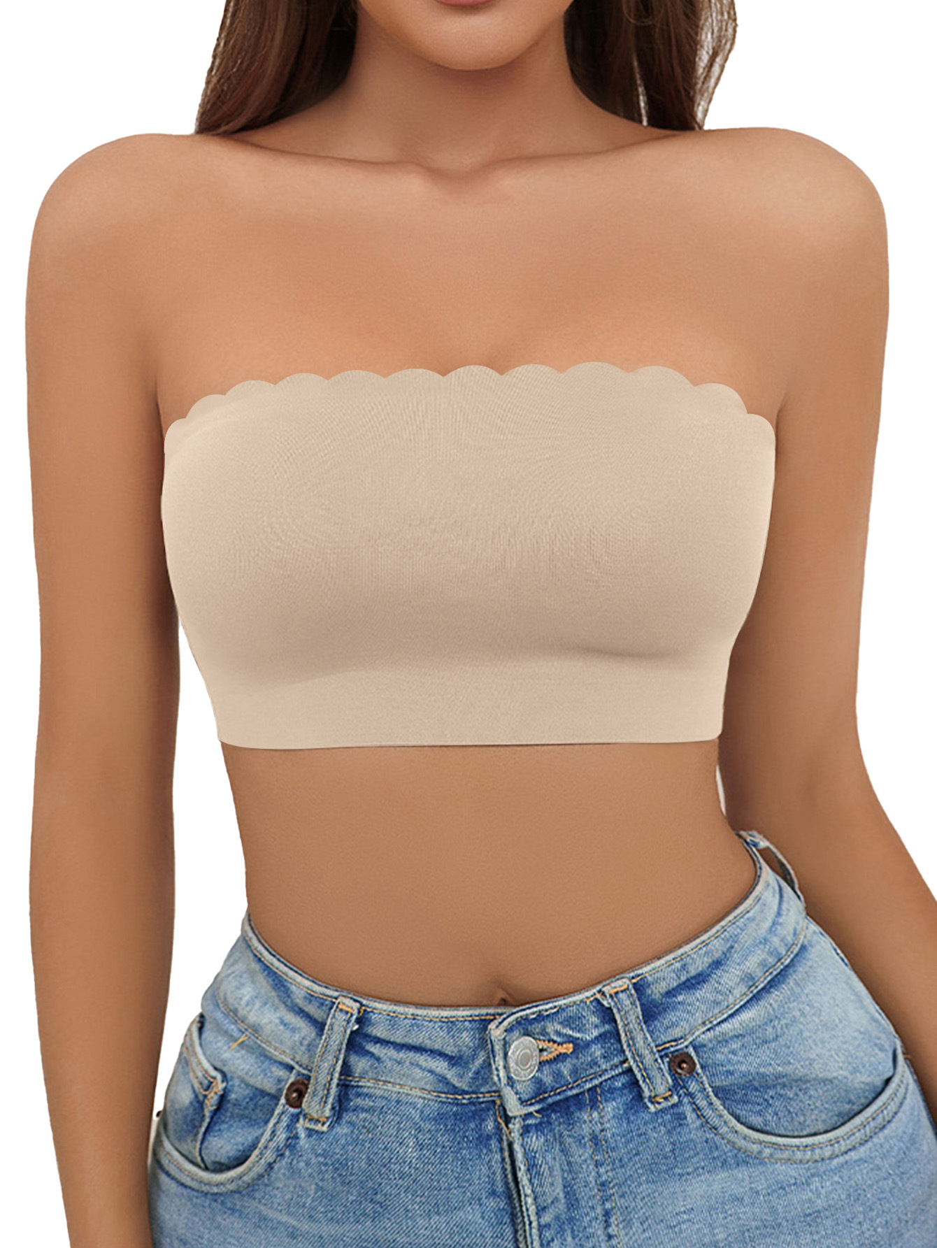 Techo de tubo de gran tamaño sexy europeo y americano que no deja marcas, anti-luz, antideslizante, sin tirantes, pecho envuelto, espalda delgada, ropa interior hermosa, corsé de mujer