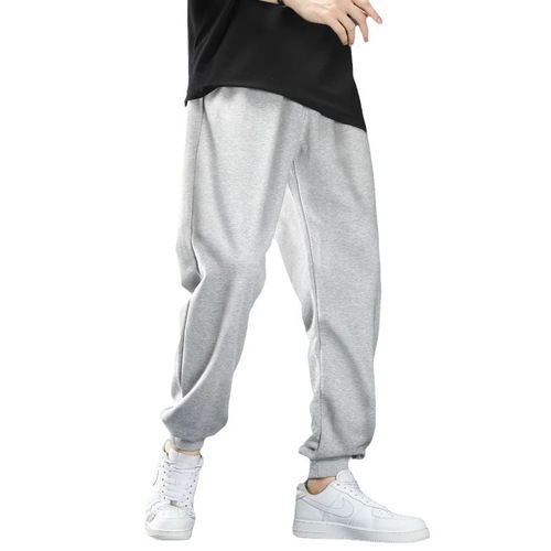 Casual sweatpants for men: autumn/winter long pants, oversized relaxed-fit trousers, plus-size joggers with ankle cuffs