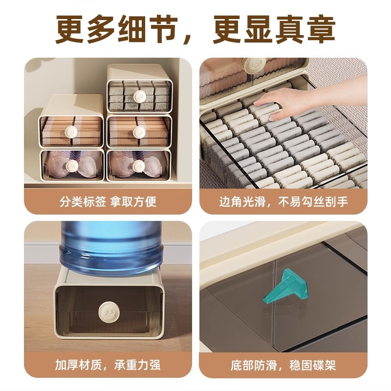 下着収納ボックス、家庭用アロマワードローブ、靴下、下着引き出し式仕切りスリーインワン整理ボックス|undefined