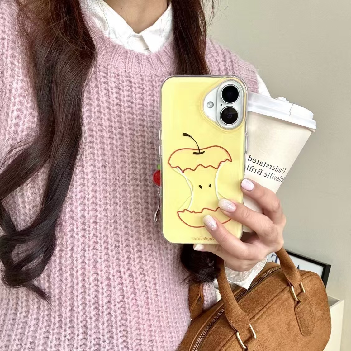 Línea de color de macarons estilo ins Apple para iPhone 15 funda para teléfono móvil 16ProMax Apple 14/13 hembra