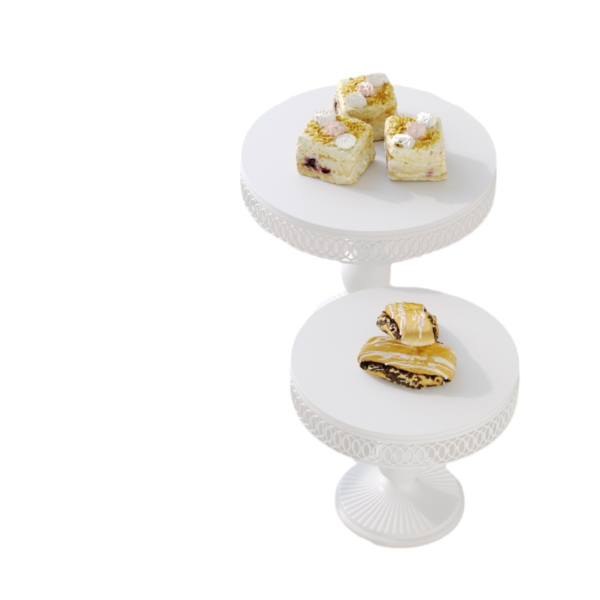 Tres piezas de hierro forjado decoración de mesa de postres estante de exhibición bandeja de pastel refresco estante de refresco comida fría descanso de té tabla de artesanía image 6
