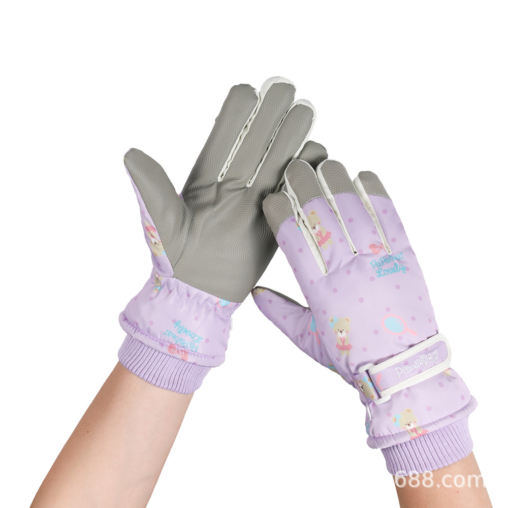 Guantes de esquí de invierno para mujeres, guantes impermeables a prueba de viento, guantes de calor para montar al aire libre