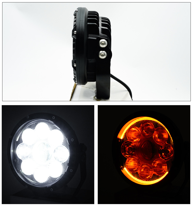 Cross-Border New Model 5inch Car Front Bumper Spotlight Wrangler A-Pillar Searchlight Front Bumper Modified Spotlight Work Light