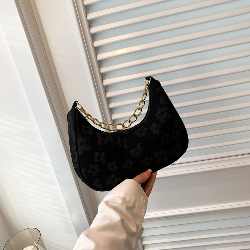 2024 осень новая дикая жаккардовая сумка на одно плечо наклонная подмышка сумка женская старшая чувство нишевый дизайн сумка женская пятно