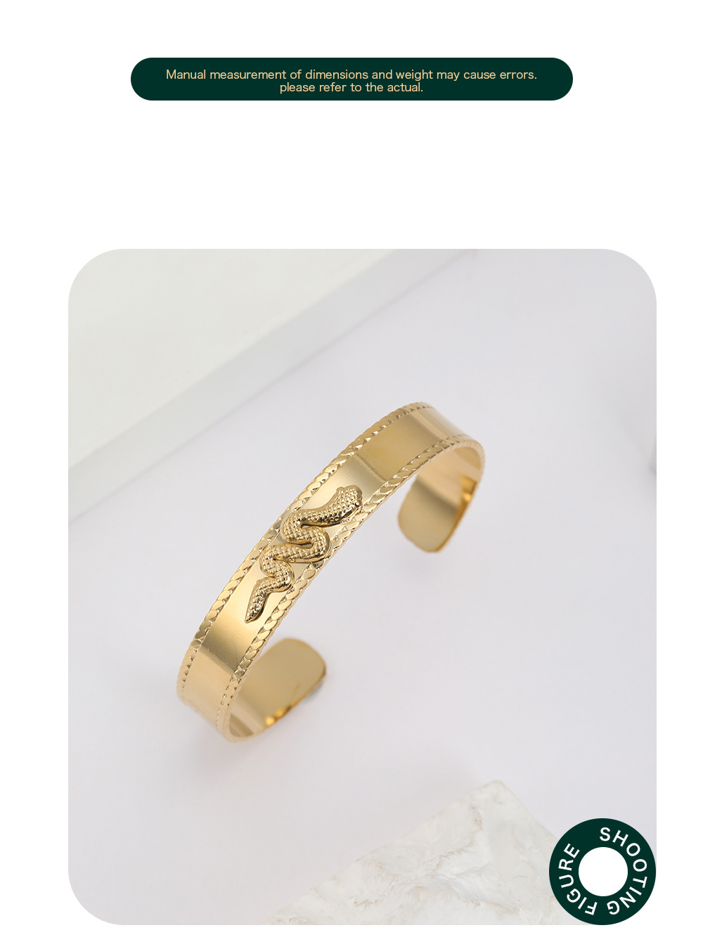 Daily Occasion 304 Stainless Steel Material Vacuum Plating Real Gold Plated Snake 304 Stainless Steel Fashion Waterproof Non Tarnish Bangle