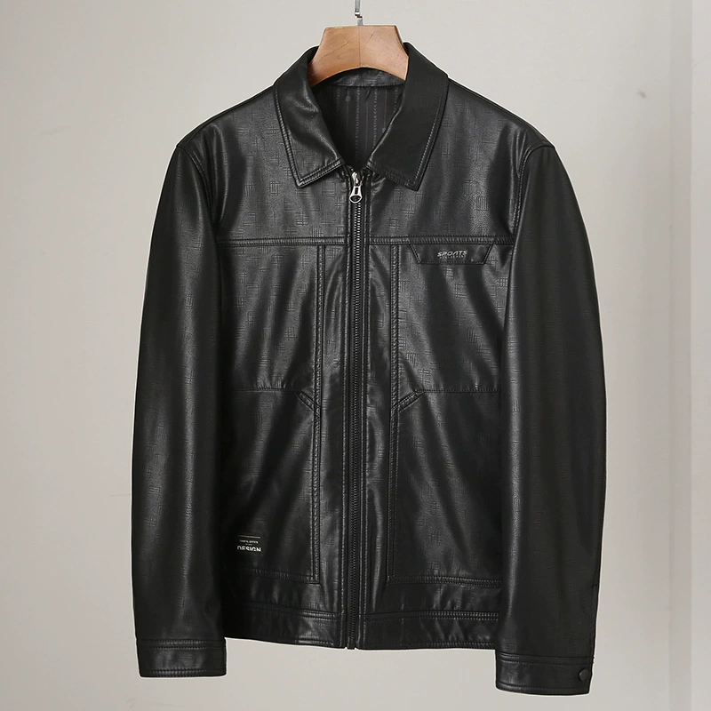 Мужская куртка из искусственной кожи, осенне-зимняя мода, в стиле байкерской одежды, повседневная и универсальная, мужская кожаная куртка с лацканами, пальто JK073