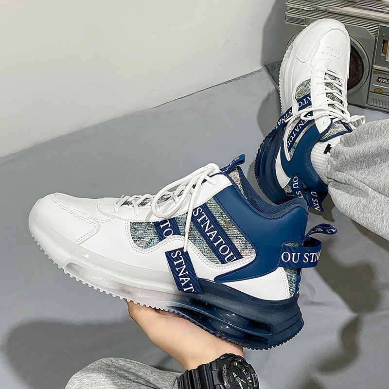 Zapatillas altas para hombre Otoño e Invierno nuevos hombres estudiantes jóvenes deportes correr casual suave altura inferior aumento zapatos de moda