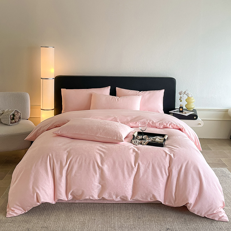 Todo algodón 60s tributo satin Jacquard cuatro piezas de algodón puro Jacquard algodón espeso Nantong cuatro piezas de tela doméstica