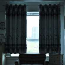 12WU窗帘布卧室客厅飘窗遮光半帘田园窗帘成品全遮光短帘定 制