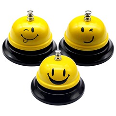 Creative yellow smiling face bell, meal bell, mini bell, fun calling bell, rattle, new summoning bell