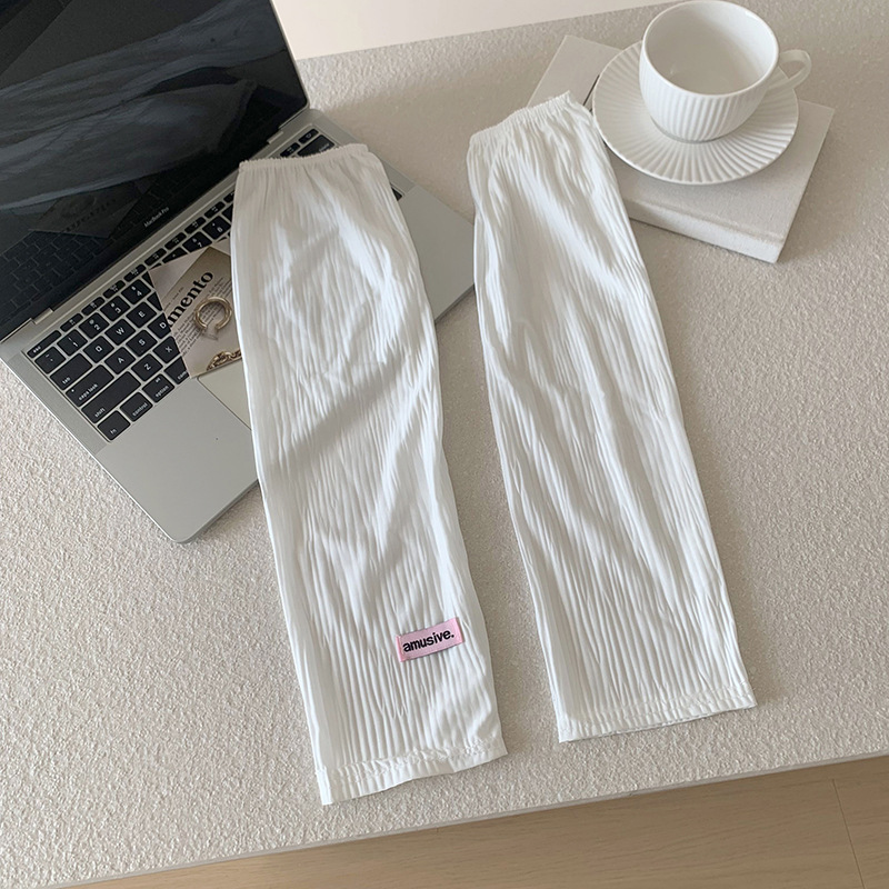 Funda de manga de hielo suelta y transpirable verano nuevo estilo arrugado todo fósforo color sólido parasol al aire libre protección UV funda de manga de brazo