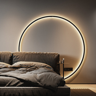 Чрезвычайно просты настенный светильник круглый свет современный простой гостиная фон стена моделирование свет дизайнер Атмосфера спальня прикроватный свет