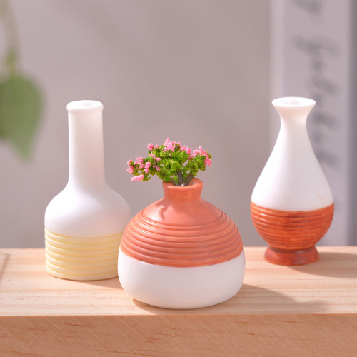 Cross-border simulation mini flower pot micro landscape resin model small decoration dollhouse scene decoration props