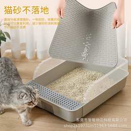 跨境硅胶猫砂垫防滑耐磨一体超大号宠物餐垫防外漏猫蹭脚垫易清洗