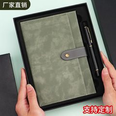 卸売 a5 ノートブックギフトボックスセットカスタマイズされたシンプルなビジネスオフィスエンタープライズメモ帳お土産ロゴを印刷することができます
