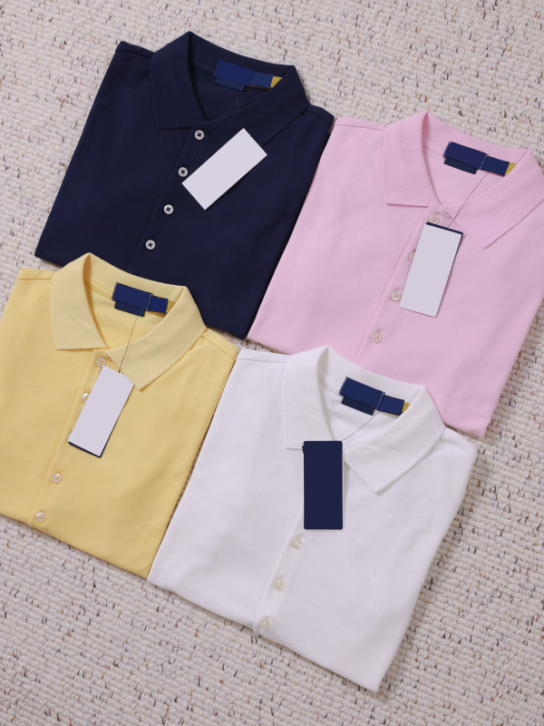R1ラフ [五ボタンPOLOシャツ] 女性の純綿POLO襟一色一ヤード | 卸売り代発 | 天井|undefined