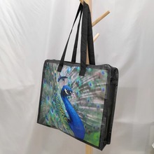 跨境彩色服装RPET无纺布袋子拉链手提购物覆膜彩印无纺布袋子定制