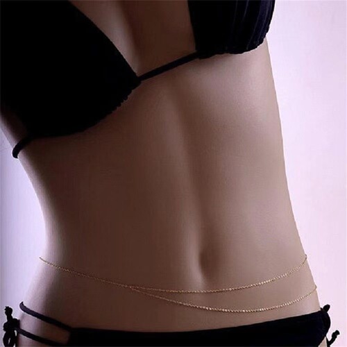 Aliexpress ebay European and American fashion simple double layer asymmetric waist chain bikini body chain wholesale