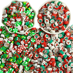 Christmas soft pottery Santa Elk soft pottery clay beads DIY accessories cross-border supply