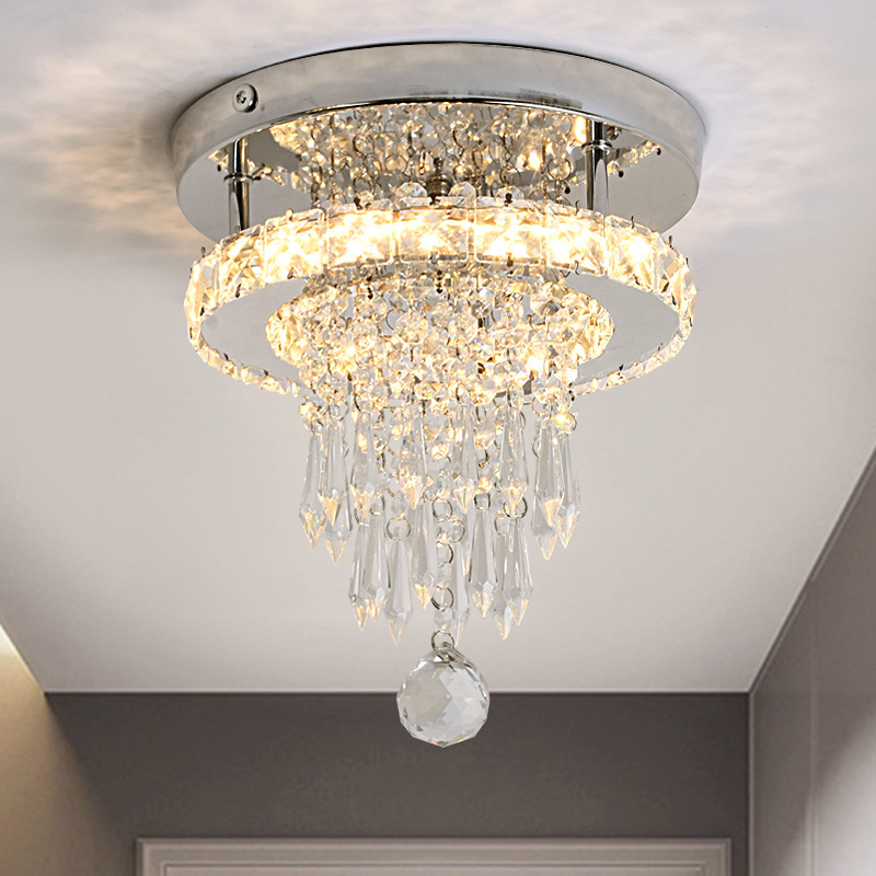 Cross-Border Crystal Ceiling Lamp Bedroom Corridor Aisle Foyer Entrance Balcony Led Ceiling Lamp 110V Manufacturer Wholesale