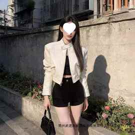 外套皮衣女2026春秋新款时尚修身显瘦街头机车服皮夹克短款潮