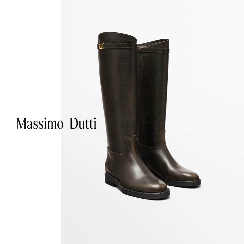 MassimoDutti women's shoes 2026 autumn and winter new retro brown…