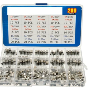 15 типов пакета классификации Fast Glass Fuse 5x20mm250v1a-20a 6x30 1a-20a