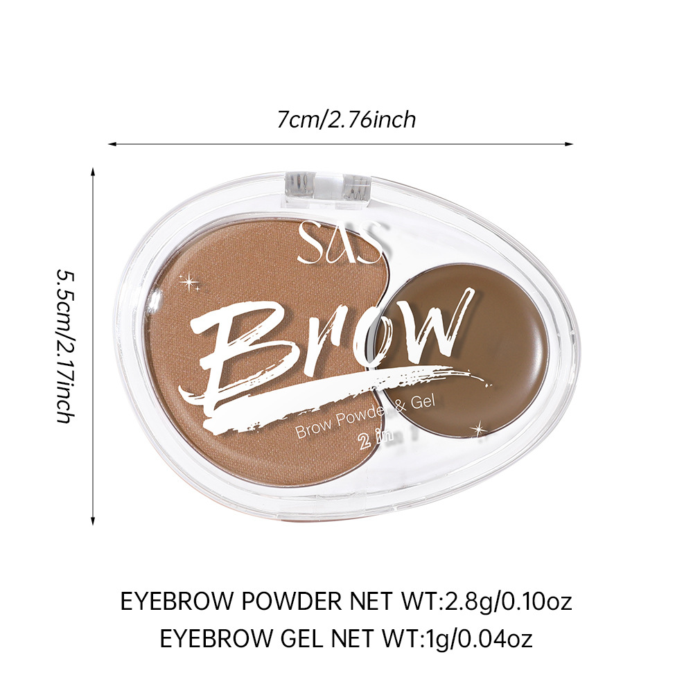 SAS maquillaje transfronterizo venta caliente reparación natural delicada 1 rejilla polvo de cejas 1 rejilla crema de cejas SEB001