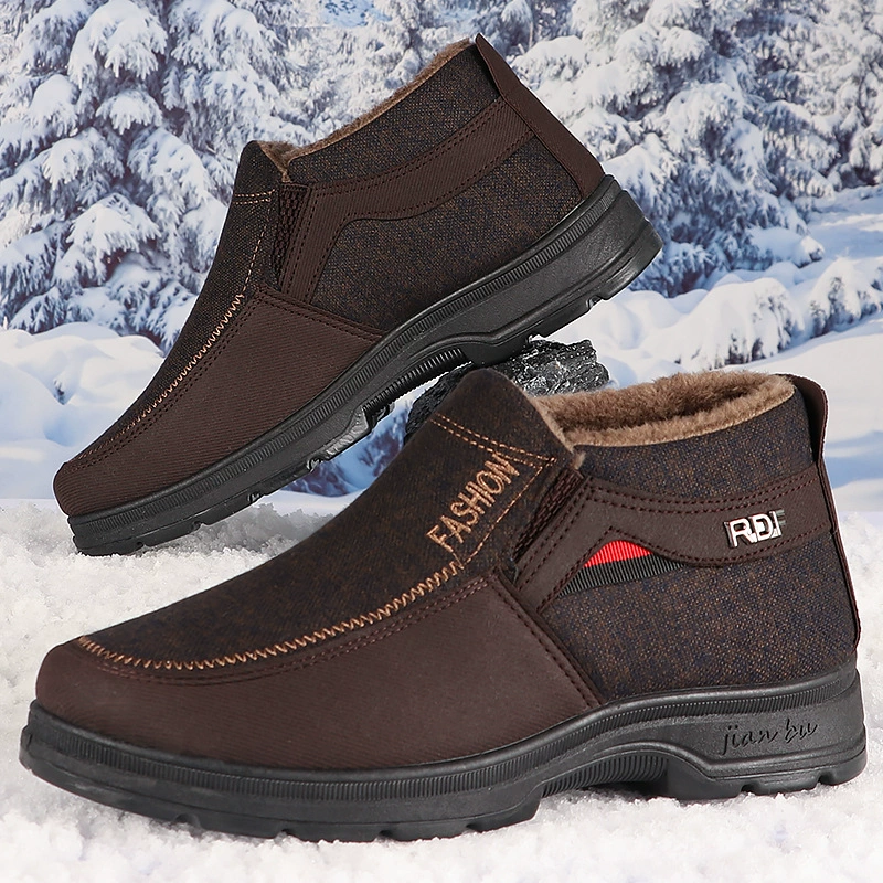 Теплые зимние обувь на slip-on, мягкая подошва, с подкладкой из флиса, нескользящая, размеры 39–44