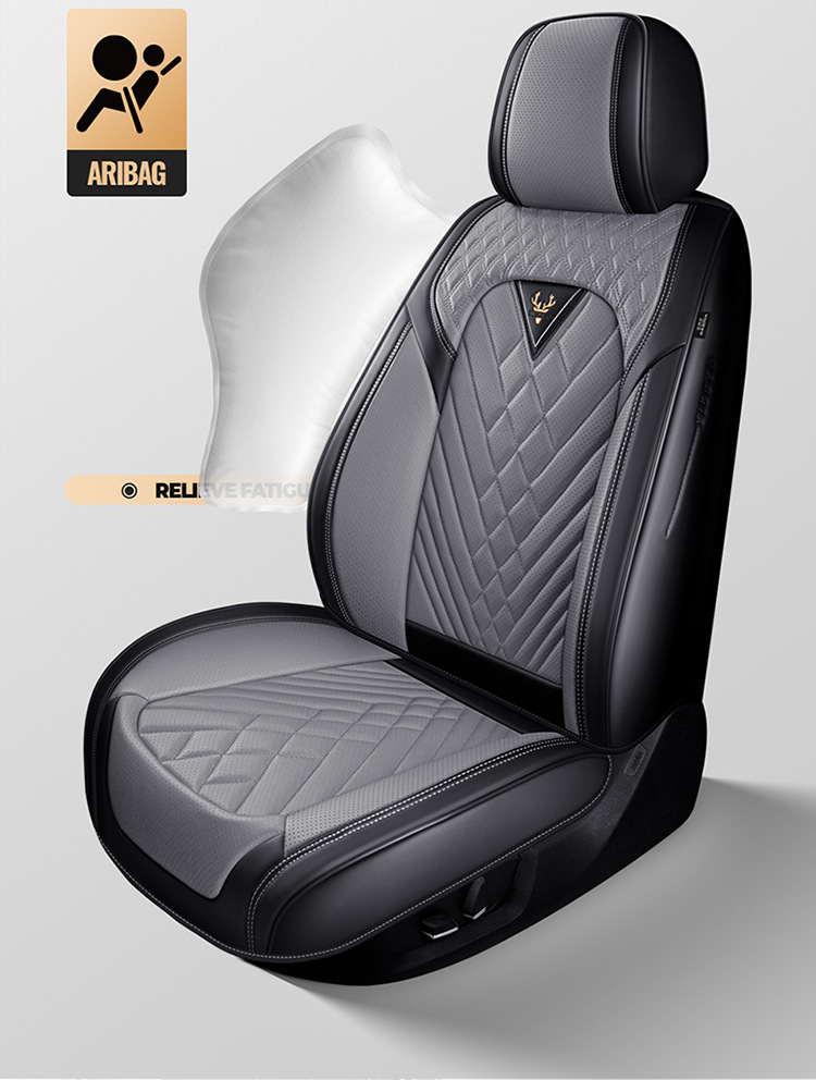 2026 Cross-Border New Product Car Seat Cushion 3D Full-Cover Stereo Napa Leather Seat Cover Lumbar Cushion Universal Seat Cushion for All Seasons