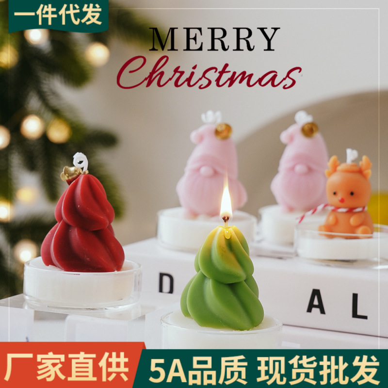 Vela de aromaterapia navideña, regalo de mano, ambiente transfronterizo, decoración de fragancias, árbol de Navidad, cera de taza