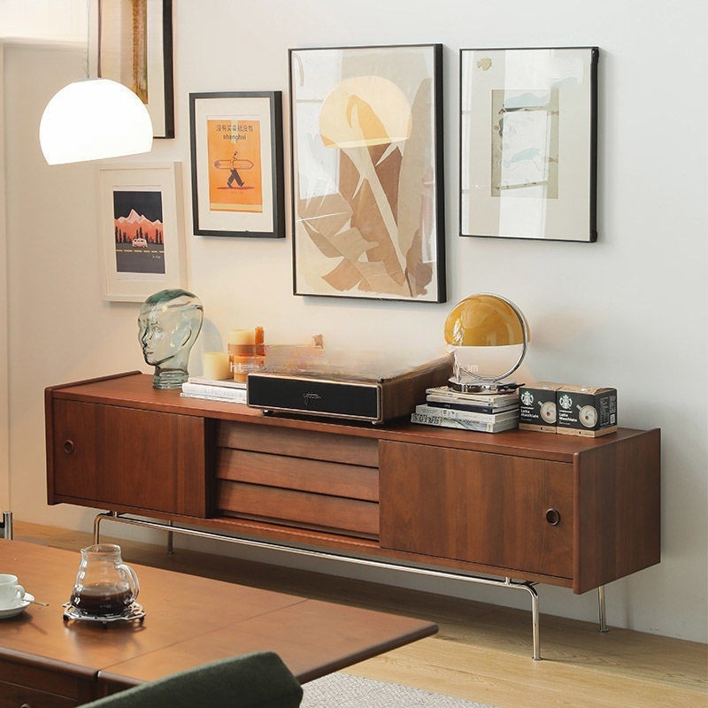 Yunkai Pavilion Tv Cabinet Small Apartment Home Second-Hand Retro Tv Cabinet Retro Set Living Room Tv Cabinet Real