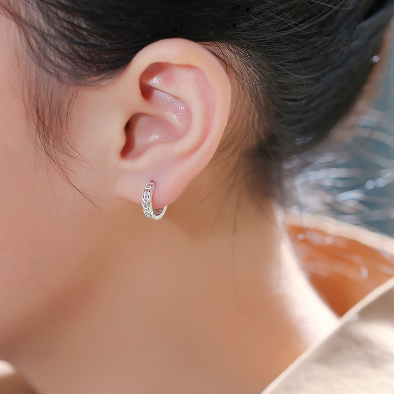 S999 Sterling Silver Lucky Coin Earrings Women