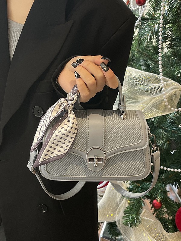 Bolsos para mujer 2025 nuevo estilo costura de color en contraste bolso cuadrado pequeño portátil textura de alta calidad moda moda bolso de mensajero de un solo hombro
