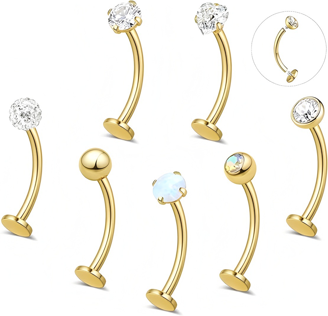 Bague griffe élégante avec piercing nombril et perle_voghion.com