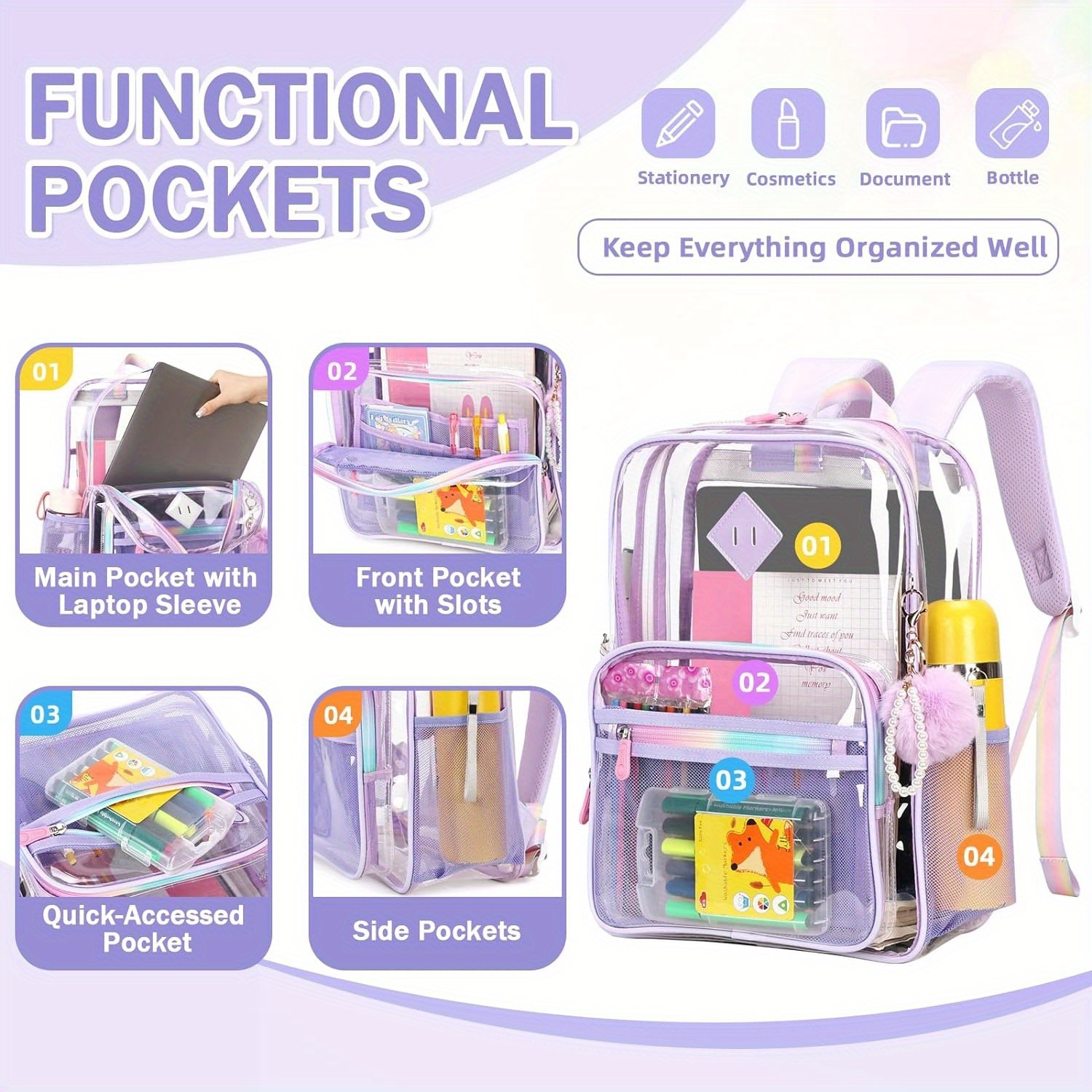 Mother's Day Gift Large Capacity pvc Backpack para mujeres transfronterizas