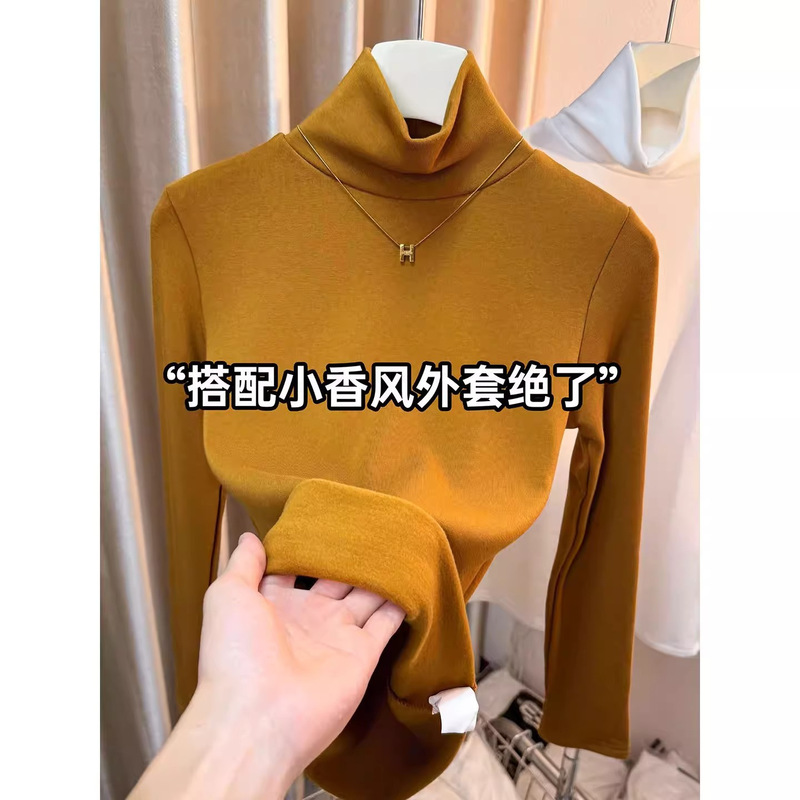 European-Style High-Neck Base Shirt for Women, 2025 Autumn and Winter, Stylish and Warm Long-Sleeve Inner Wear, Regular Shoulder Solid Color T-Shirt European-Style High-Neck Base Shirt for Women, 2025 Autumn and Winter, Stylish and Warm Long-Sleeve Inner Wear, Regular Shoulder Solid Color T-Shirt