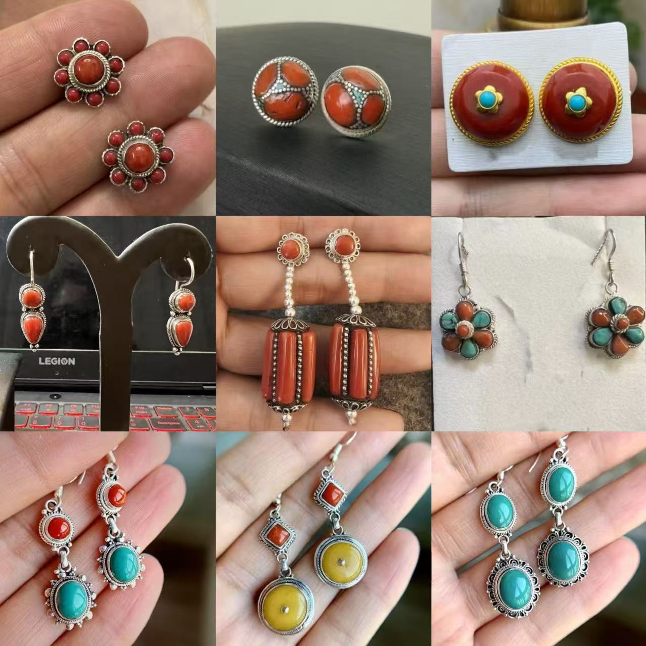 Retro creative design ethnic sophisticated earrings