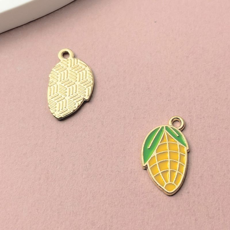 果物と野菜レモンブルーベリー合金滴下オイル DIY ジュエリーアクセサリーかわいいペンダントキーホルダーブレスレットペンダント|undefined
