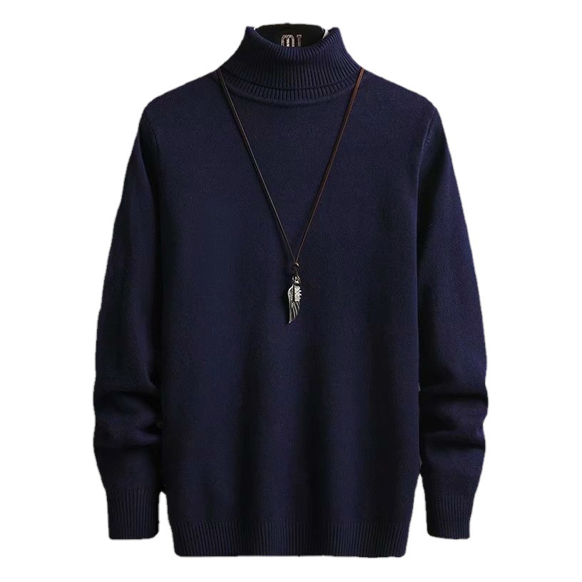 Suéter de terciopelo de visón cuello alto de los Hombres estilo coreano suéter de color degradado de moda camisa de fondo para hombres otoño e invierno abrigo de punto grueso