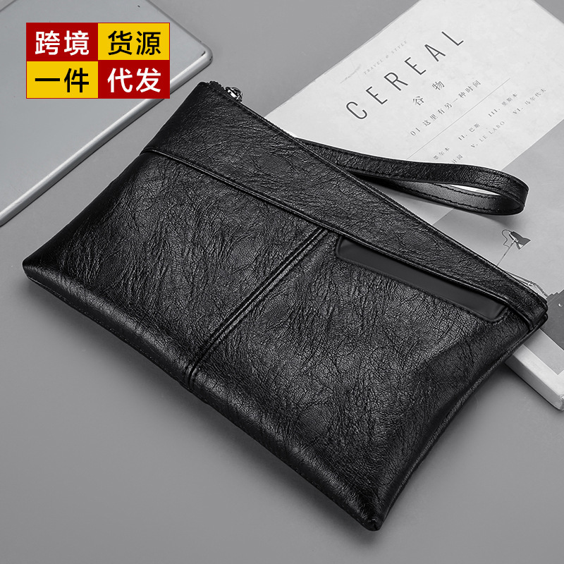 Katie Kangaroo Men's Handbag Envelope Bag Large Capacity Soft Leather Clutch Bag Mobile Phone Bag Wallet 2006 Cross-border Supply
