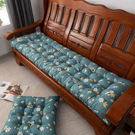 加厚实木沙发垫四季通用长条垫子老式木质三人位座垫红木沙发坐垫