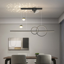 新款LED鐵藝風扇燈餐廳燈吧台燈北歐現代簡約創意個性溫馨電扇燈
