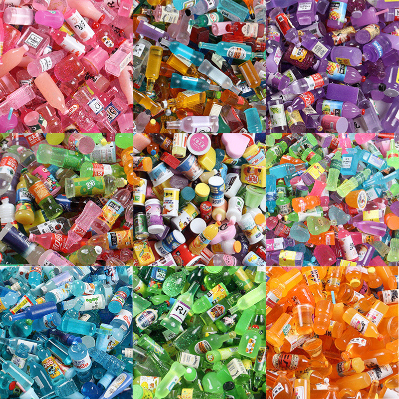 Resin simulation wine bottle each color Department convenience store wine bottle type diy accessories mobile phone case key chain decoration material