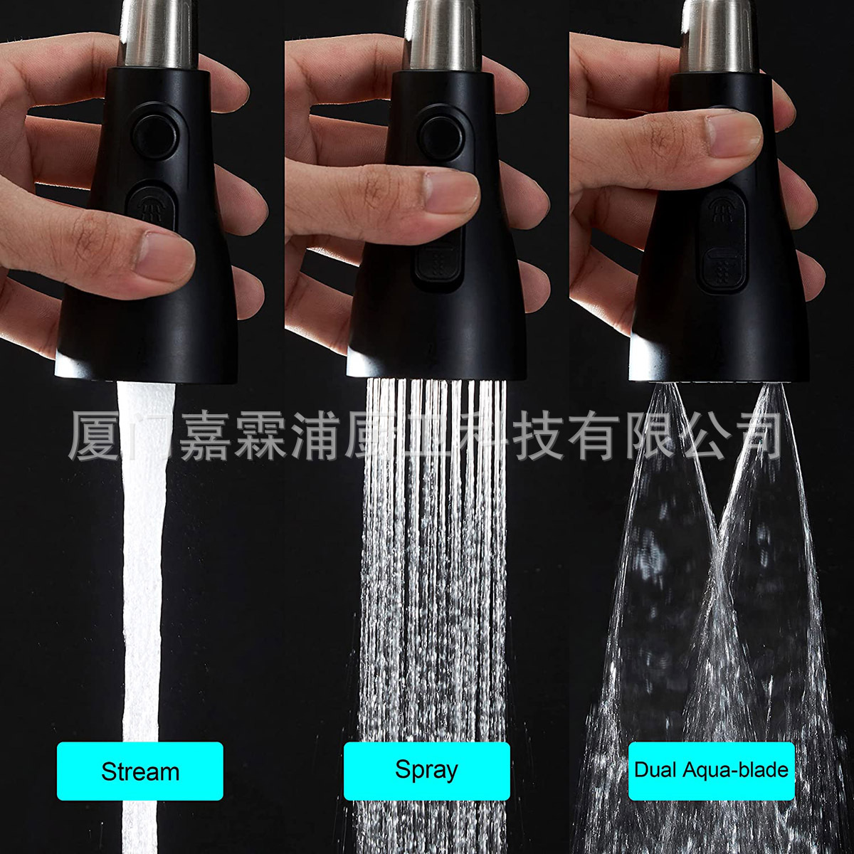 Cross-border kitchen sink, three-function, double-blade water, mesh water, small waist, pull-out faucet, shower head undefined