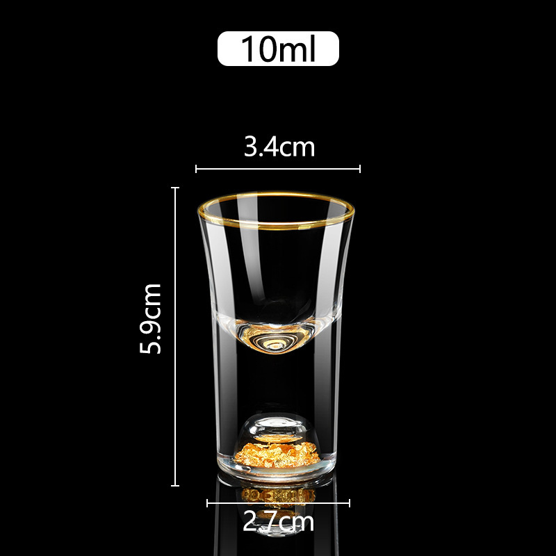 Taza de vino blanco conjunto casero pequeña copas de oro de hoja de oro copas de vino de una taza de vino de vidrio de alta calidad con marco