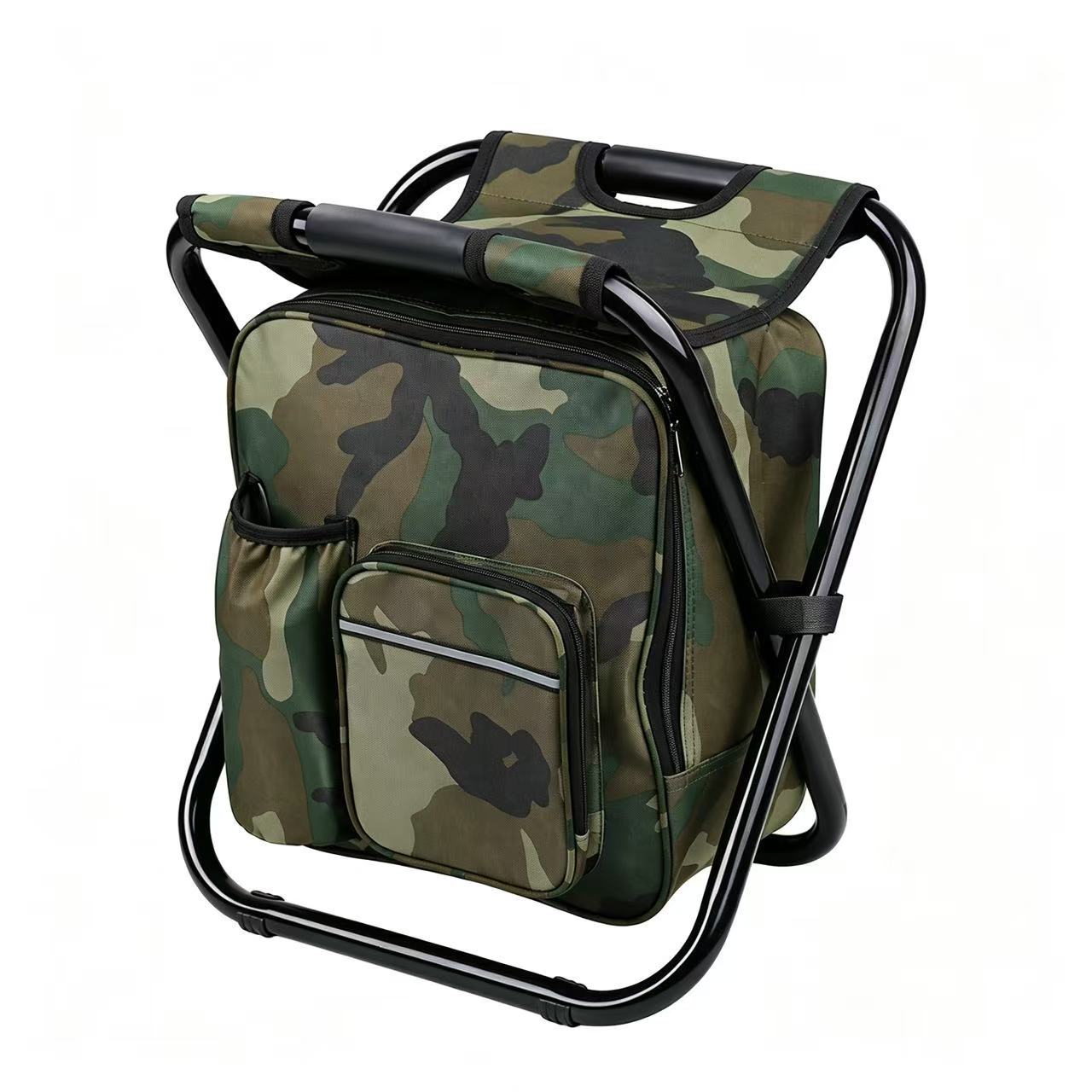 Silla plegable portátil ultraligera para acampar con taburete Maza de pesca en paquetes de hielo fuertes y duraderos con respaldo al aire libre transfronterizo