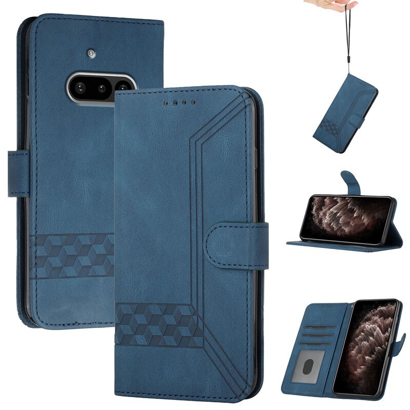 Suitable for Nothing Phone 3A Mobile Phone Case 3A Pro Rhombus Pressed Skin-Feel Splicing Flip Phone Leather Case